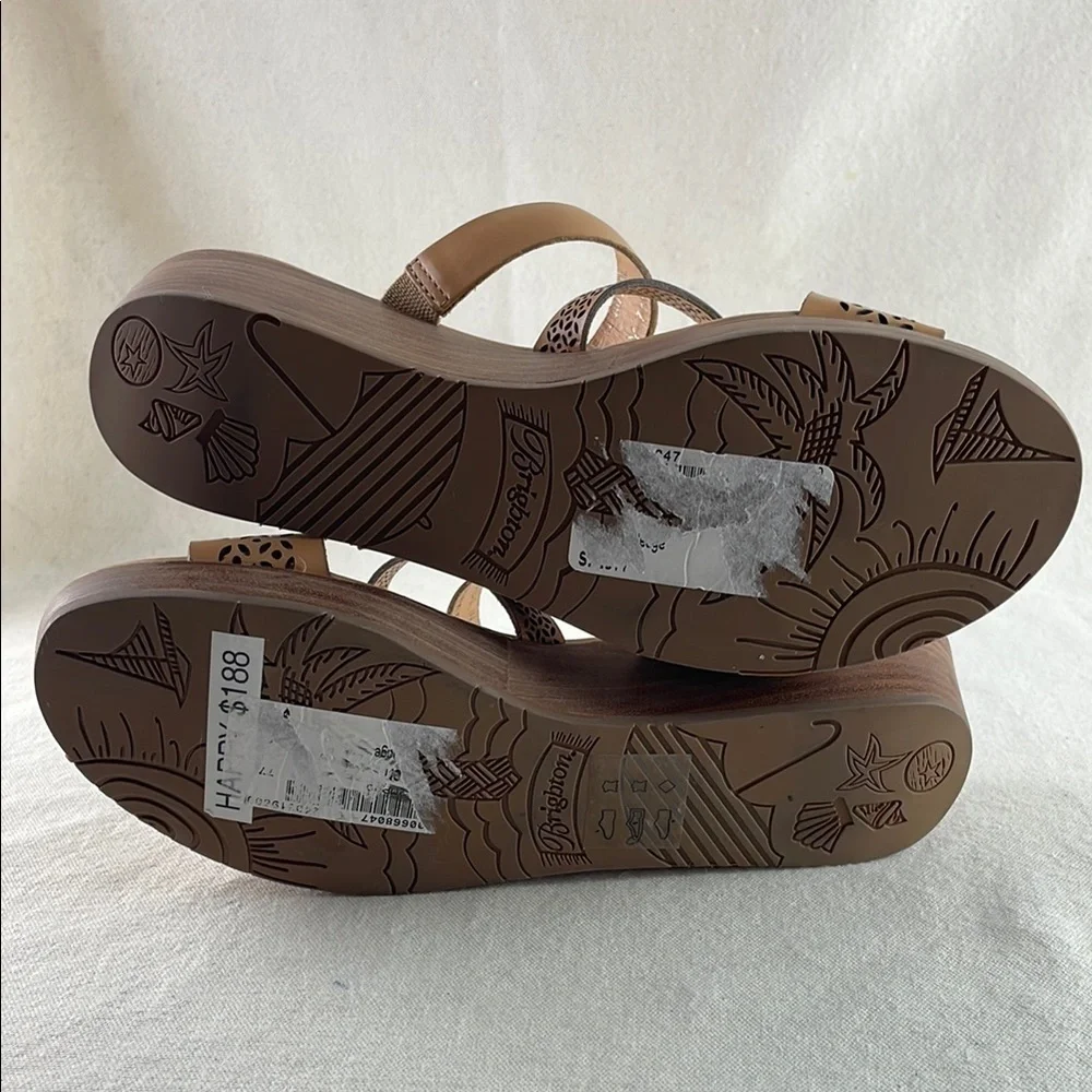 Brighton Happy Women's Brown Cutout Wedge Sandals Size 7